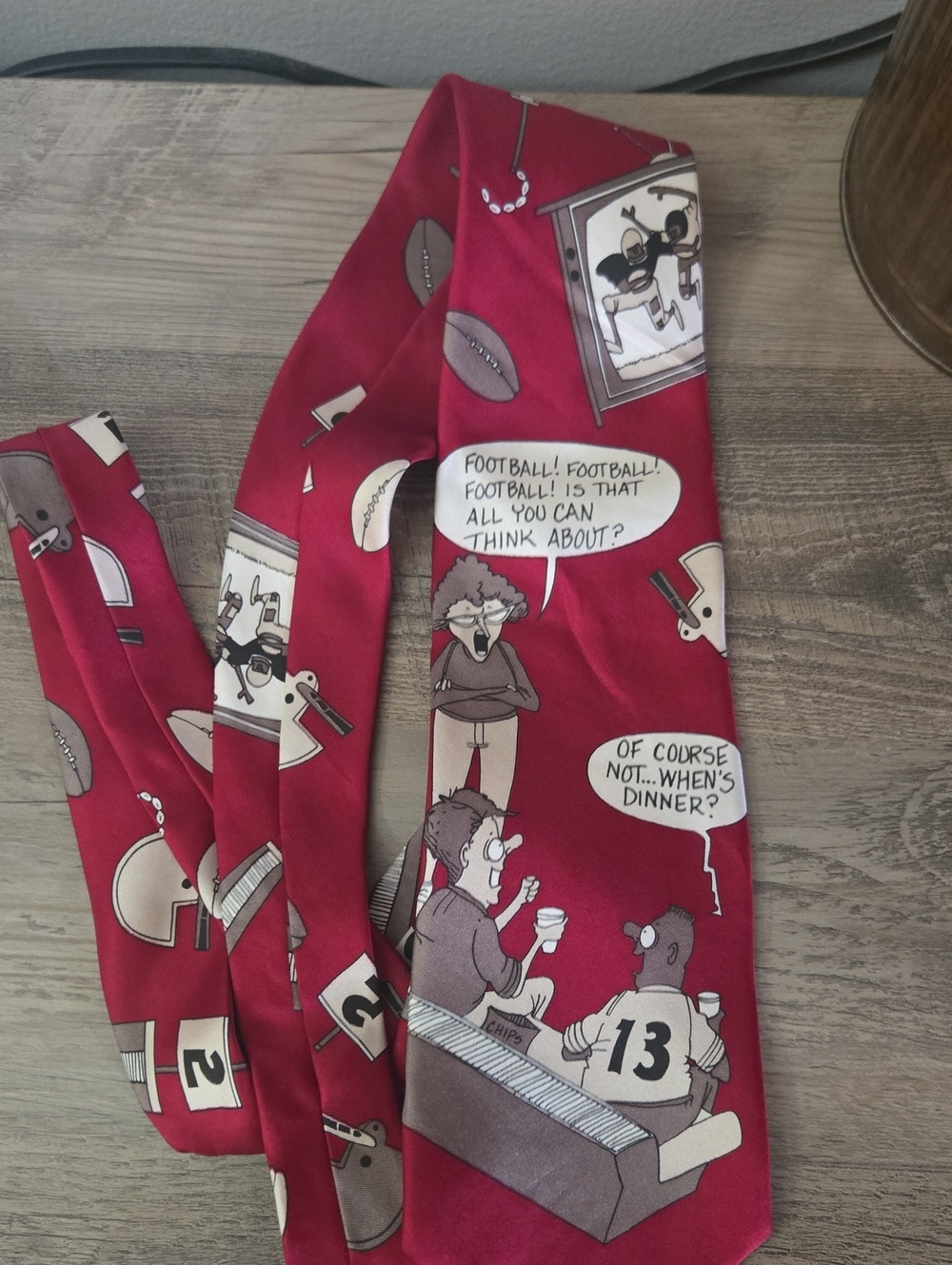 Richard L. Torrey Originals Football Red Novelty Print Tie